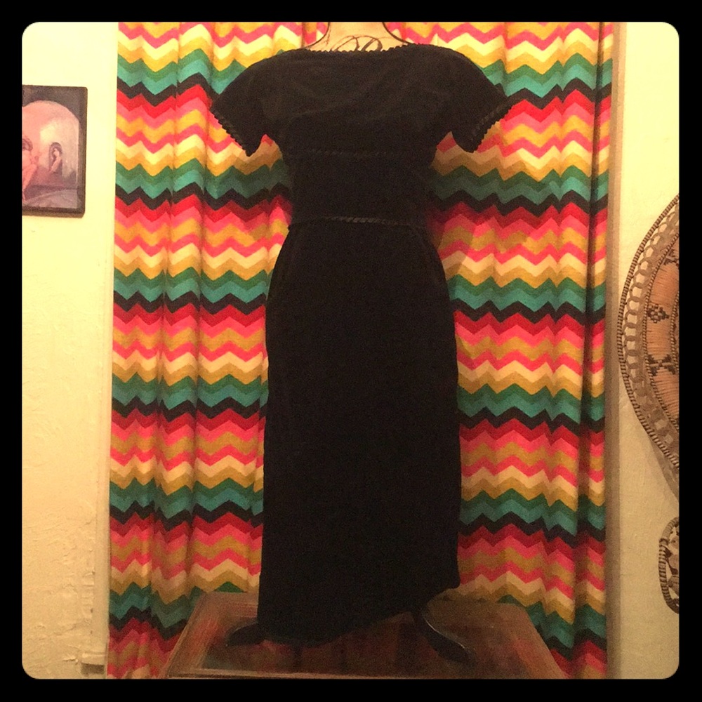 Vintage black velvet dress